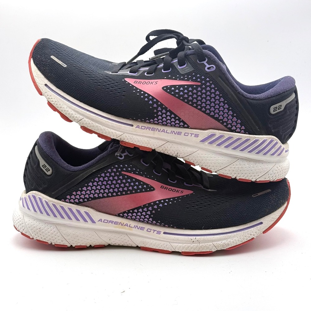 Brooks Adrenaline‎ GTS 22 Running Shoes Womens 9 Navy Purple Pink Athletic Snkr - Picture 9 of 13